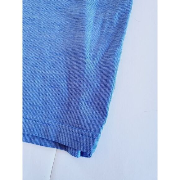 Peter Millar Shirt Mens XL Blue Striped Golf Polo Logo Crown Crafted Wool Nylon - Picture 3 of 9